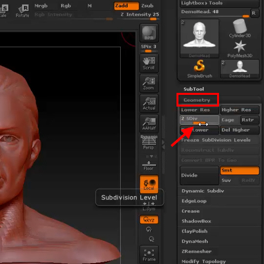 how to turn dynamic subdivision off by default zbrush